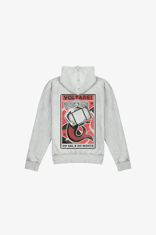 Hoodie Gris Lavado Voltarei Hard GZ